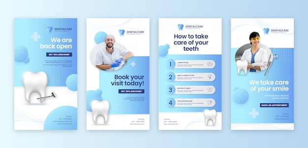 Бесплатное векторное изображение Дизайн шаблона стоматологической клиники