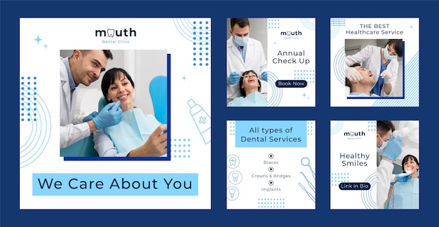 Free vector dental clinic template design