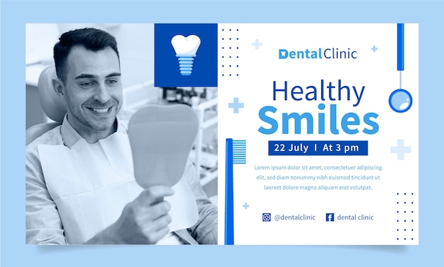 Free vector dental clinic webinar template design