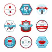 Free vector dental emblem set