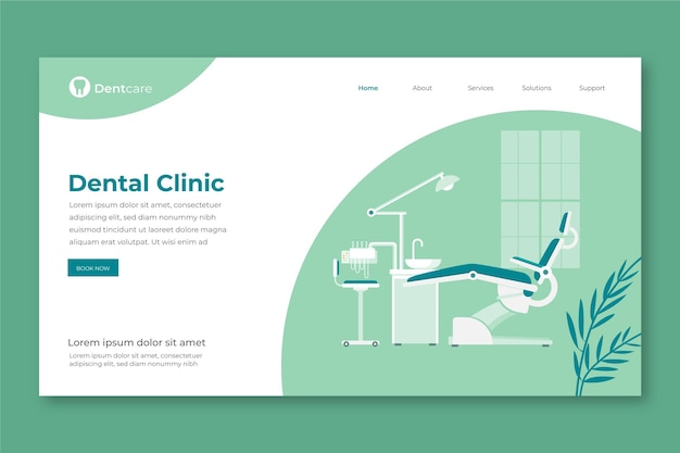 Free vector dental healthcare landing page