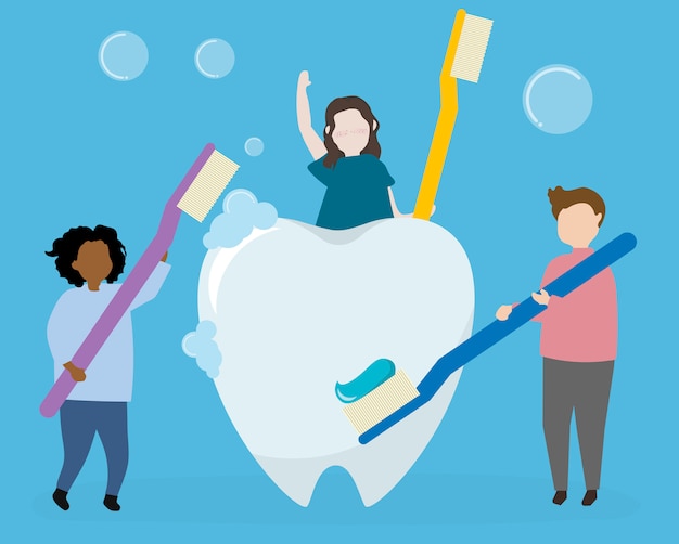 Бесплатное векторное изображение Зубная гигиена и здравоохранение