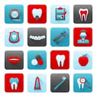 Free vector dental icons set