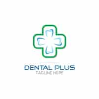 Free vector dental plus logo with cross