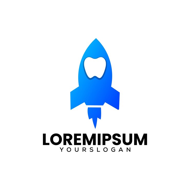 Free Vector dental rocket icon logo design vector