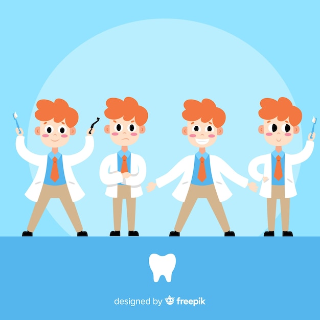 Free vector dentist character collection