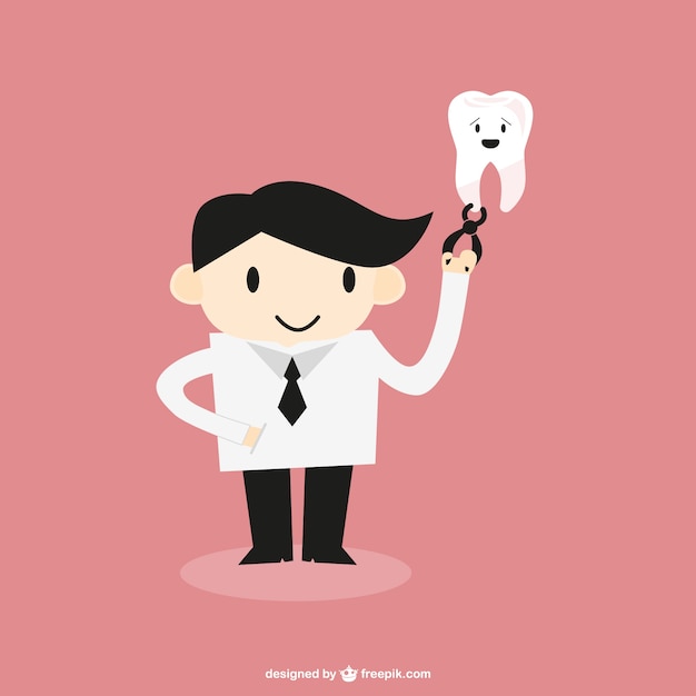 Free vector dentist character with a tooth