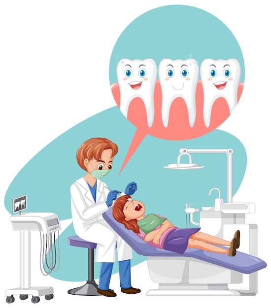 Free vector dentist man examining patient teeth