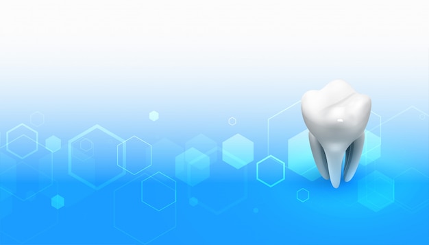 Vettore gratuito fondo medico del dentista con progettazione del dente 3d