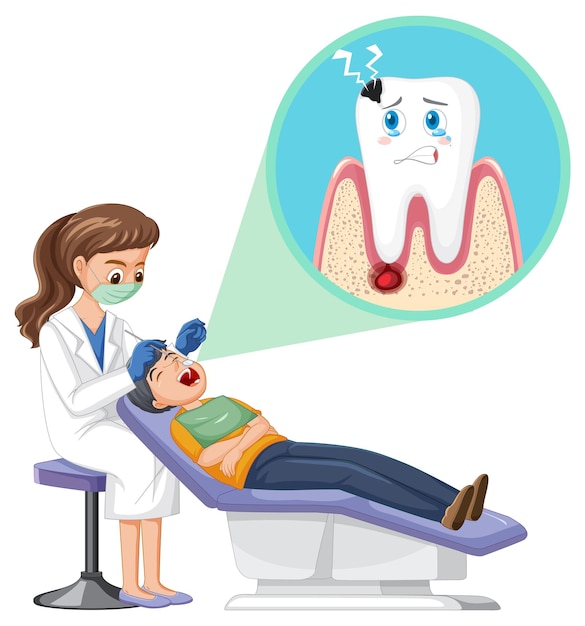 Dentist woman examining patient teeth on white background