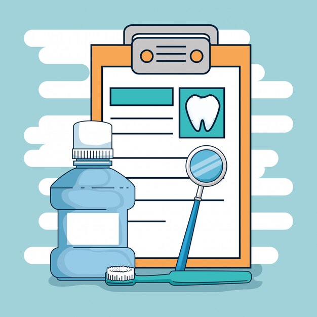 Dentistry medicine diagnosis with mouth mirror