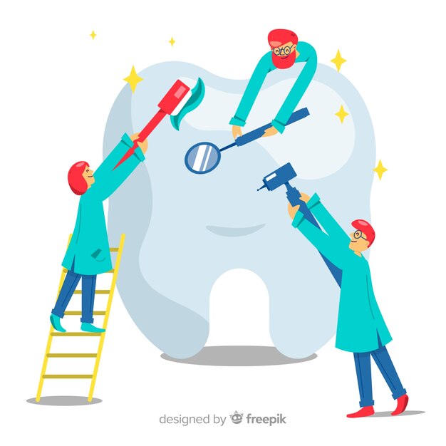dentists taking care of a tooth background