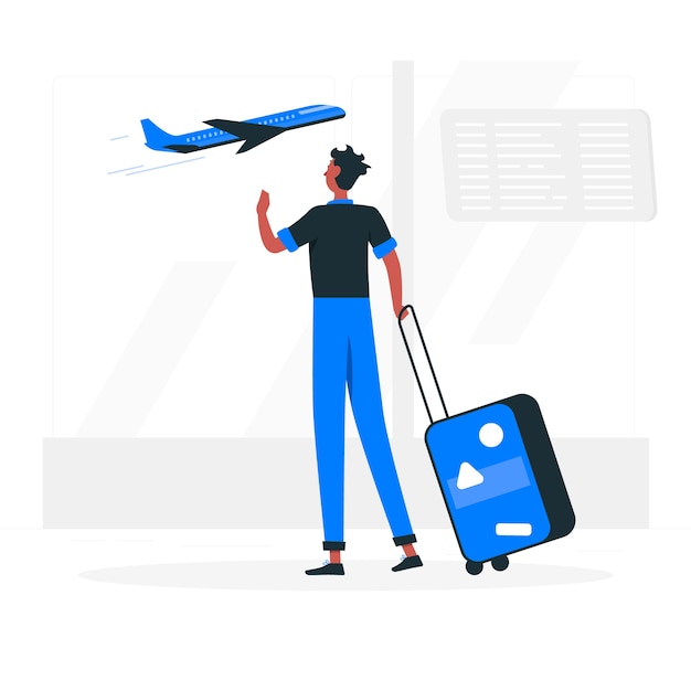 Free vector departing illustration concept