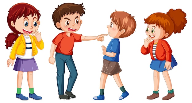 Cartoon Drawing Of Angry Kids Fighting 27708784 Vector Art at Vecteezy