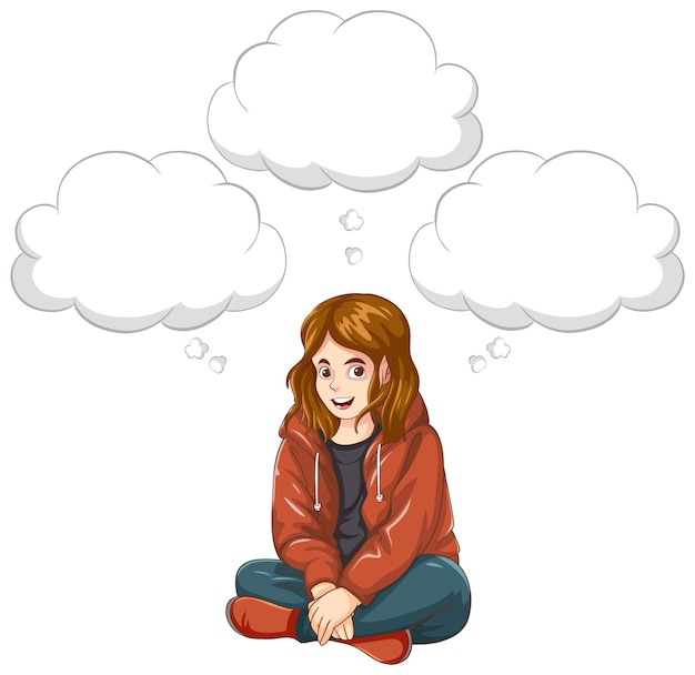 Free vector depressed teenage with speech bubbles