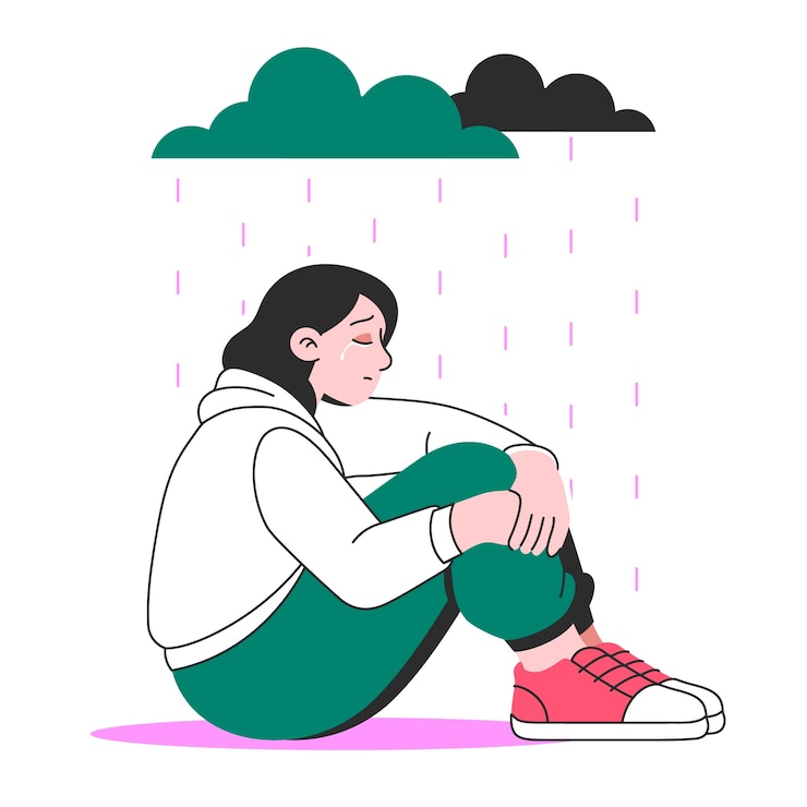 無料Vector うつ病の概念のイラスト