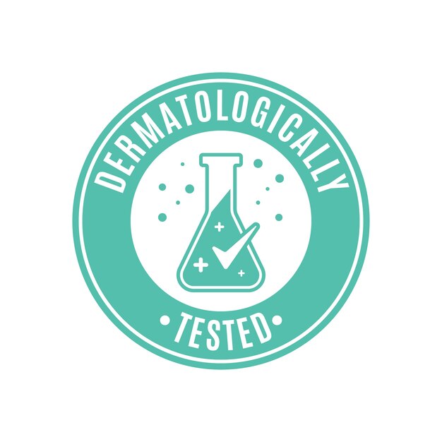 Dermatologically tested badge