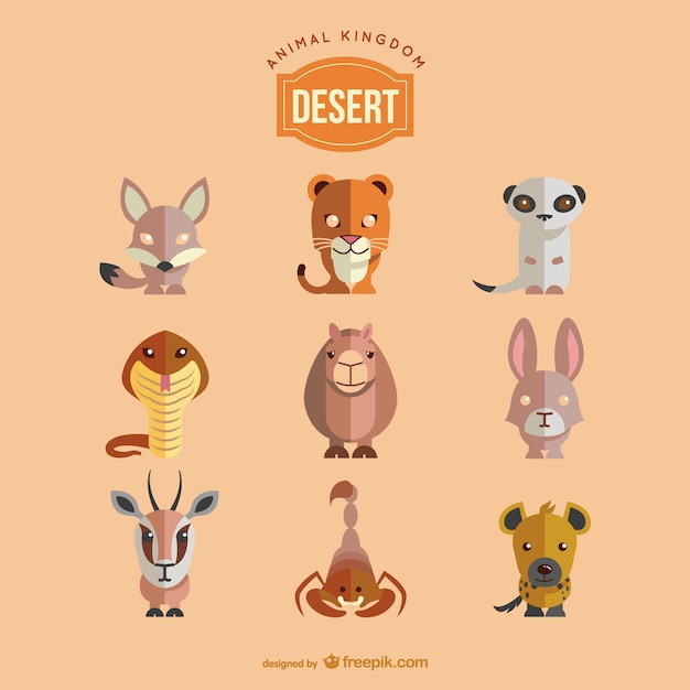 Free vector desert animals set