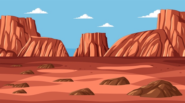 Free vector desert canyons under blue sky