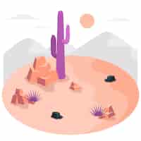 Vettore gratuito illustrazione del concetto di deserto
