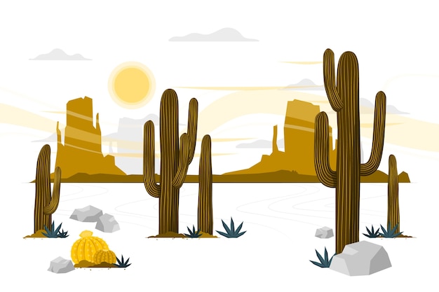 Free vector desert  concept illustration