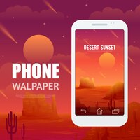 Free vector desert concept for phone walpaper