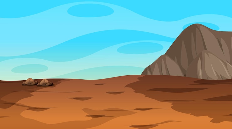 Free Vector desert forest landscape at daytime scene