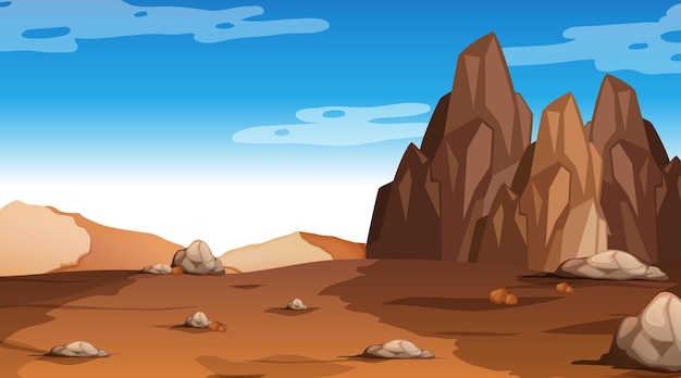 Free vector desert forest landscape at daytime scene