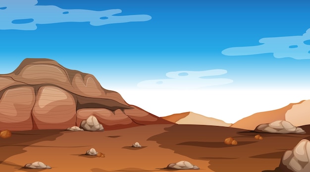 Free vector desert forest landscape at daytime scene