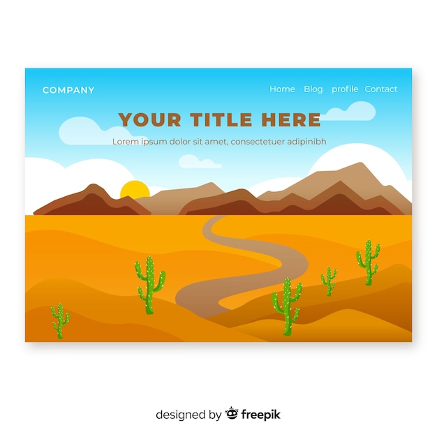 Free vector desert landing page