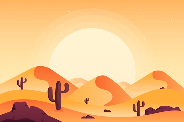 Free vector desert landscape - background for video conferencing