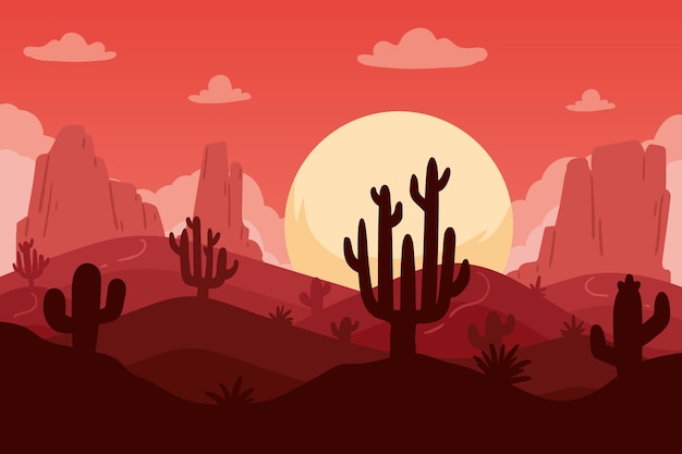 Desert landscape background for video conferencing