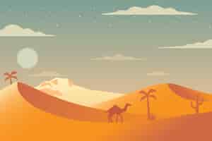 Free vector desert landscape background for video conferencing