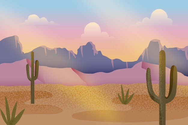 Free vector desert landscape - background for video conferencing