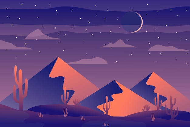 Free vector desert landscape background for video conferencing