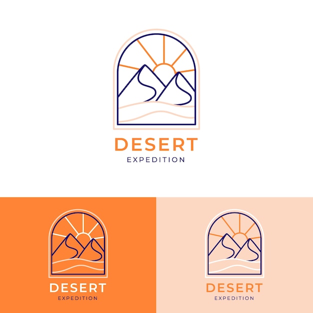 Vettore gratuito modello di logo del deserto