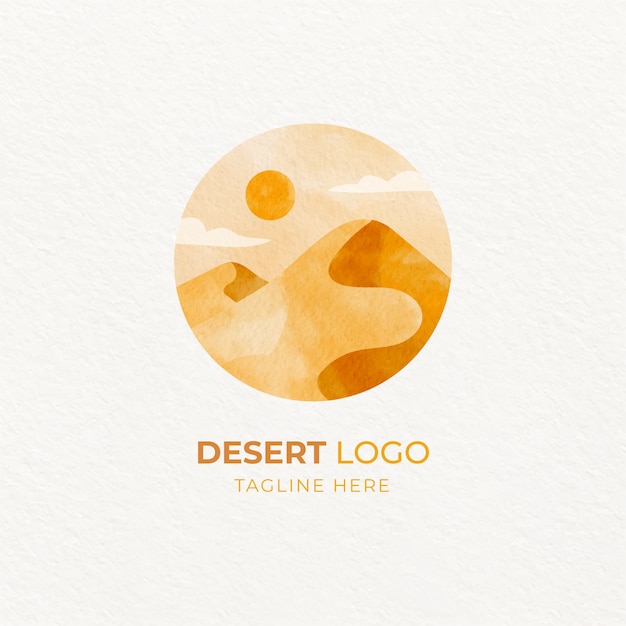 Vettore gratuito modello di logo del deserto