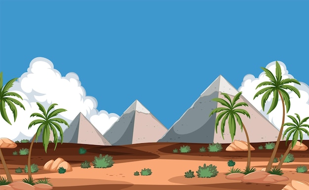 Free vector desert oasis with lush palm trees