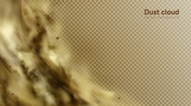 Free vector desert sandstorm background, brown dusty cloud on transparent