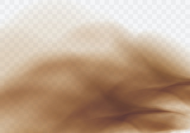 Free vector desert sandstorm, brown dusty cloud transparent background