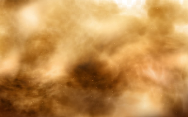 Desert sandstorm, brown dusty cloud on transparent