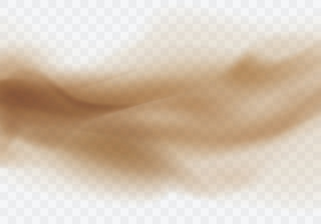 Free vector desert sandstorm, brown dusty cloud on transparent