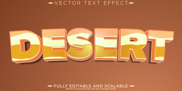 Free vector desert text effect editable egypt and sandy customizable font style