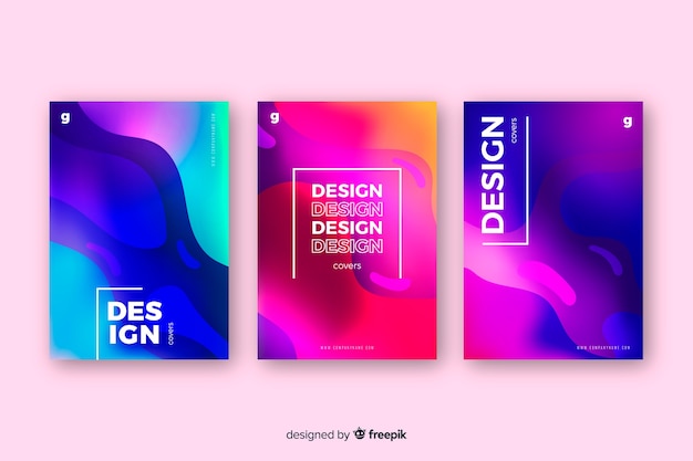 Design cover template with colorful liquid effect