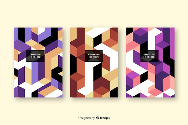 Дизайн обложки шаблонов с геометрическими фигурами