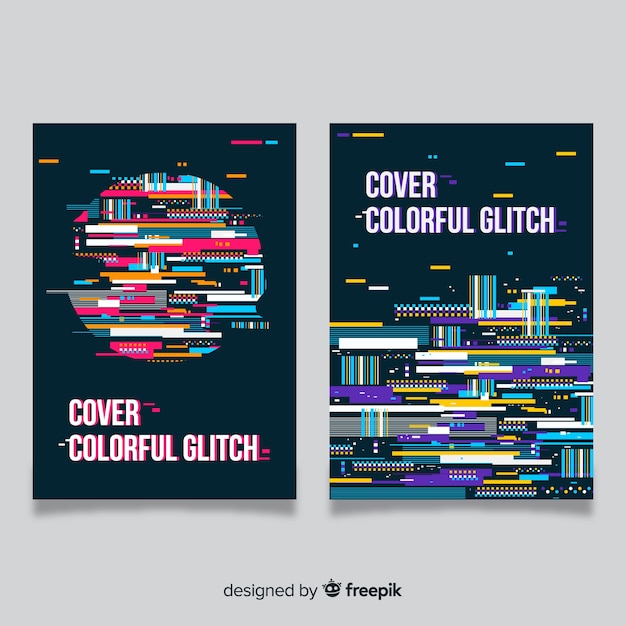 Design cover with colorful glitch effect