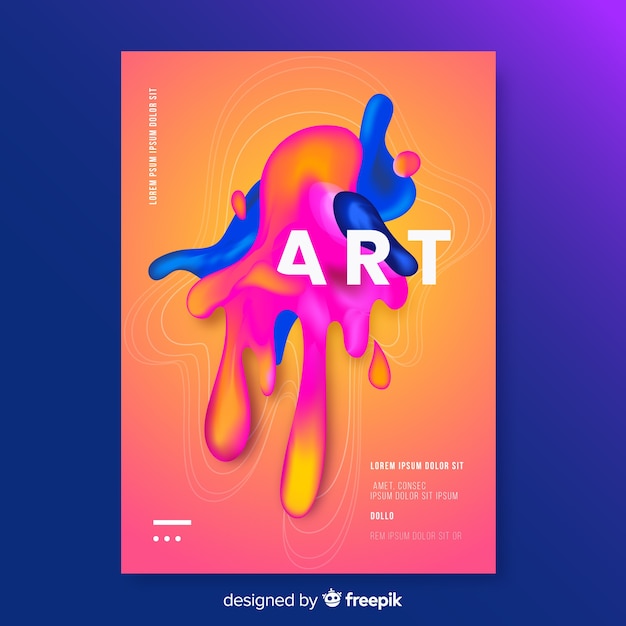 Design cover with colorful liquid effect