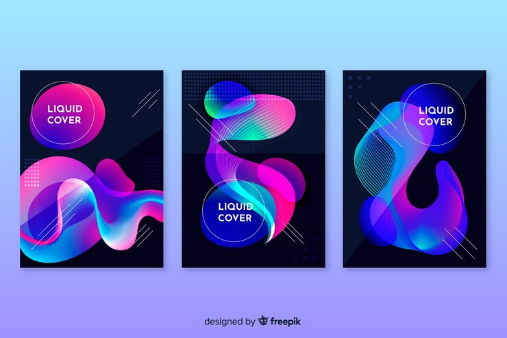 Free Vector design covers with colorful liquid effect
