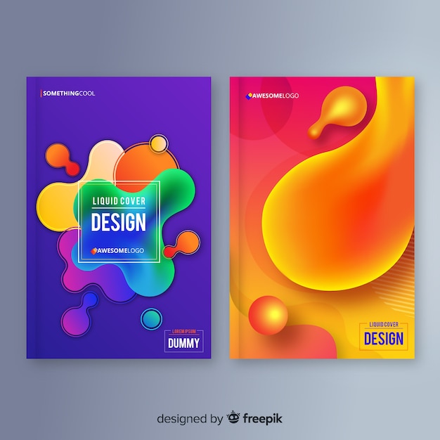 Design covers with colorful liquid effect