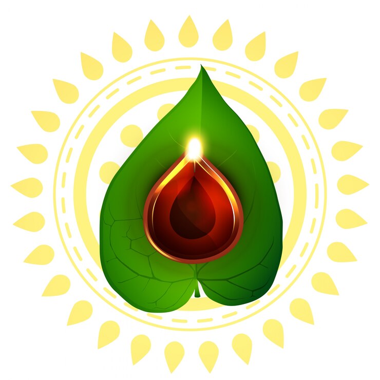 मुफ़्त वेक्टर design for diwali festival with leaf